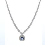 Sapphire and Diamond Halo Jewelry Set