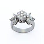 Exquisite Diamond Cluster Ring with Floral Motif Design