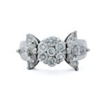 Exquisite Diamond Cluster Ring with Floral Motif Design