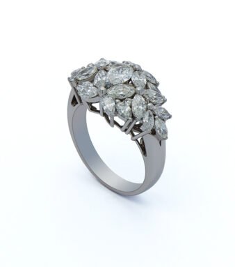 Luxurious Diamond Floral Dome Ring