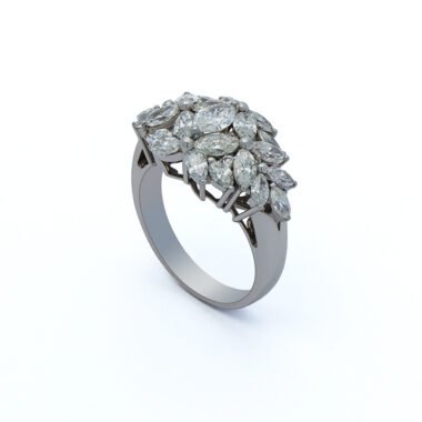 Luxurious Diamond Floral Dome Ring