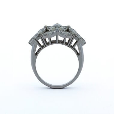 Luxurious Diamond Floral Dome Ring