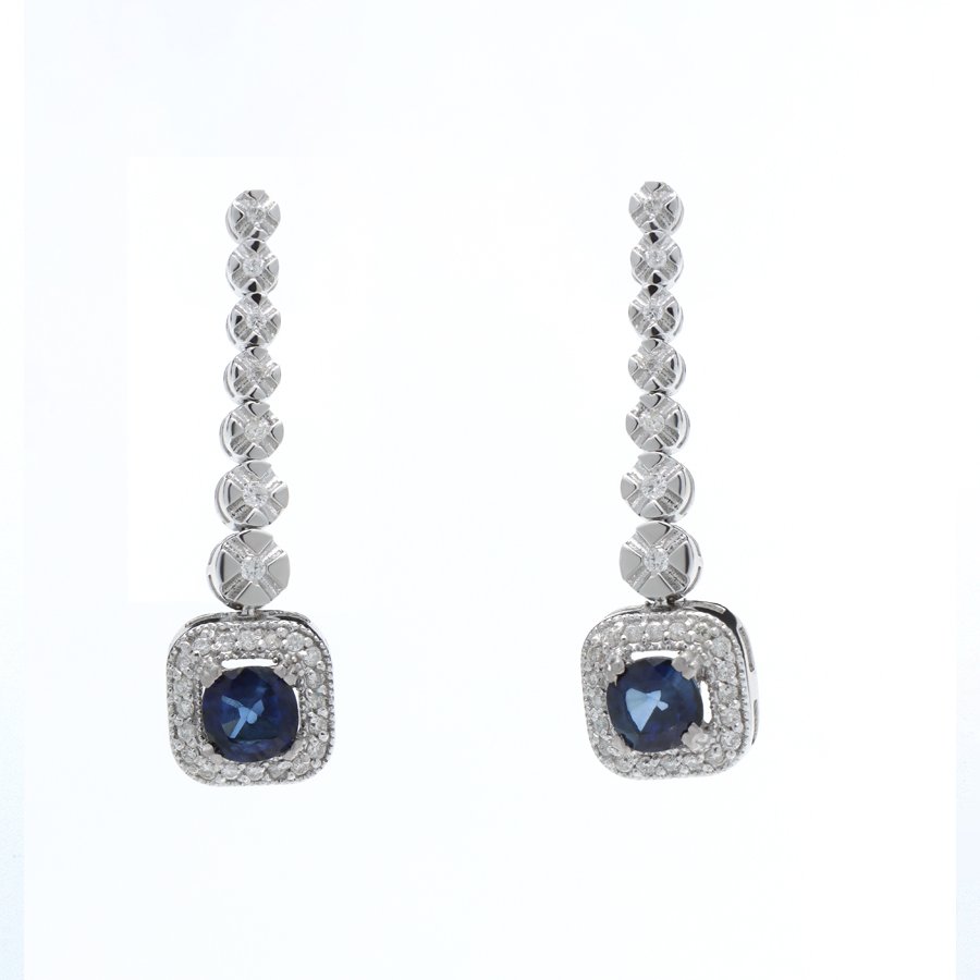 Sapphire and Diamond Halo Jewelry Set