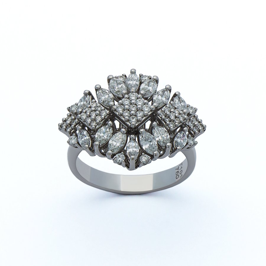 Diamond Art Deco Statement Ring