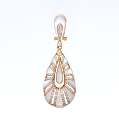 Radiant Gold and Mother-of-Pearl Teardrop Earrings