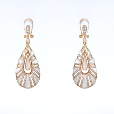 Radiant Gold and Mother-of-Pearl Teardrop Earrings