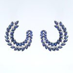 Graceful Sapphire and Diamond Crescent Earrings