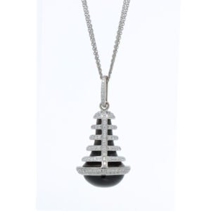 Black Onyx & Zirconia Pendant