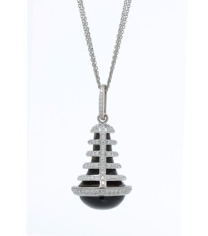 Black Onyx & Zirconia Pendant