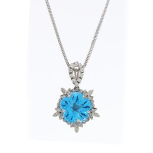 Radiant Blue Floral Pendant