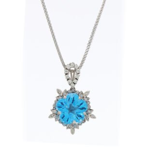 Radiant Blue Floral Pendant