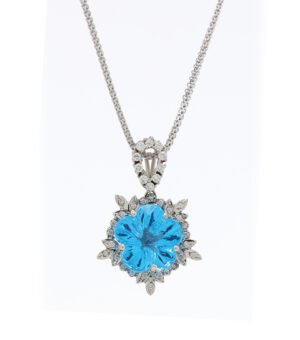 Radiant Blue Floral Pendant