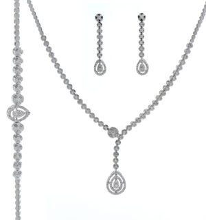 Elegant Silver Teardrop Jewelry Set
