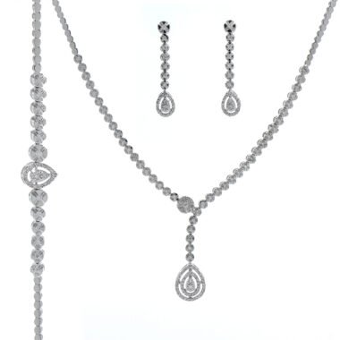 Elegant Silver Teardrop Jewelry Set