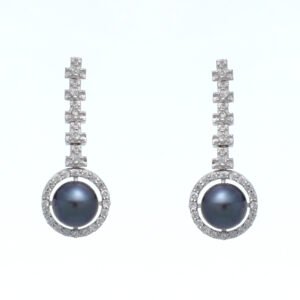 Elegant Black Pearl & Zirconia Jewelry Set