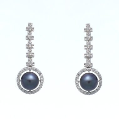 Elegant Black Pearl & Zirconia Jewelry Set