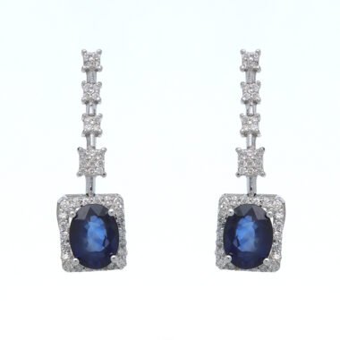 Royal Blue Sapphire & Zirconia Jewelry Set