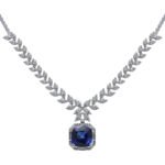 Majestic Blue Sapphire & Zirconia Necklace & Earrings Set