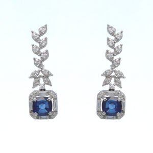 Majestic Blue Sapphire & Zirconia Necklace & Earrings Set