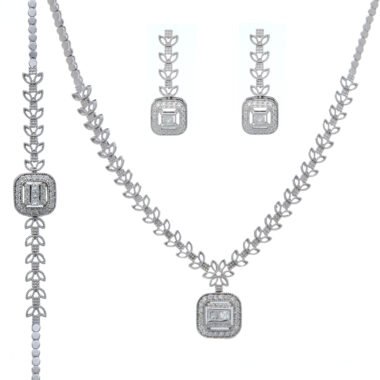 Princess Cut Zirconia Jewelry Set