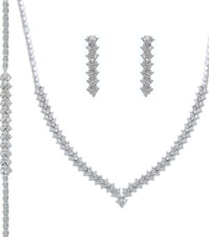 V-Shaped Zirconia Jewelry Set