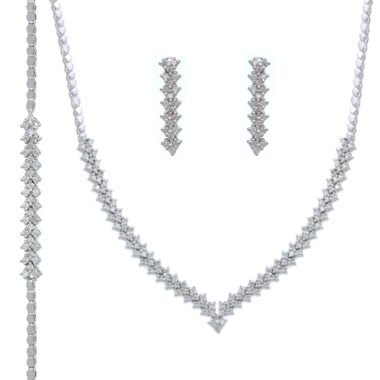 V-Shaped Zirconia Jewelry Set