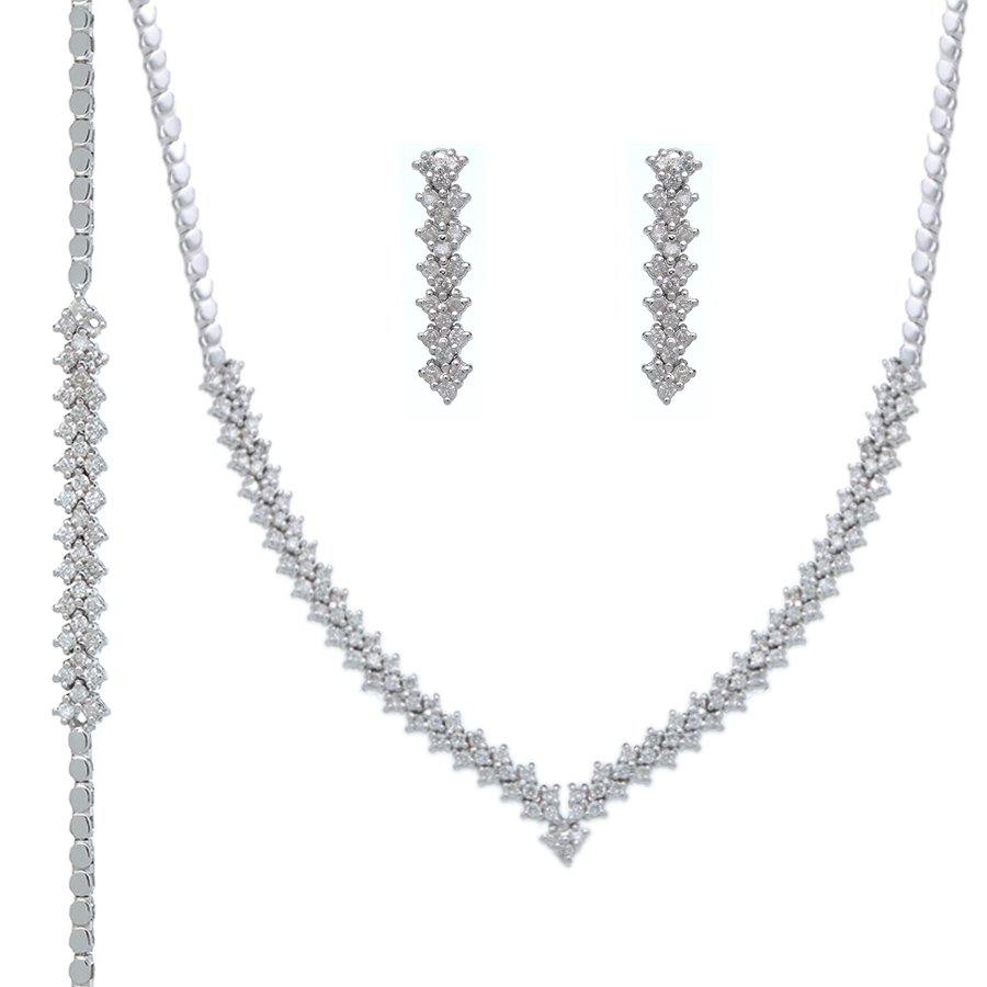 V-Shaped Zirconia Jewelry Set